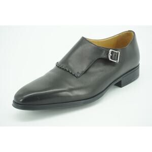 Sutor Mantellassi Marzio Black Leather Monk Strap Loafers Size 10 slip on $565